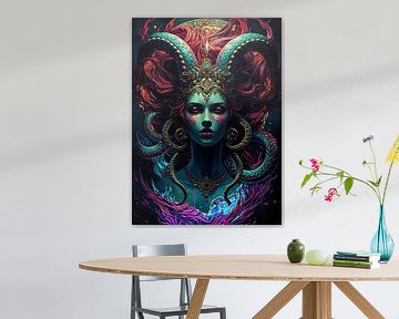 Goddess with Snake Crown Digital Art by BRZ999