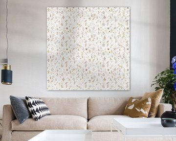 Naadloos Patroon Pastel Bloemen - Zacht Botanisch Ontwerp op Beige