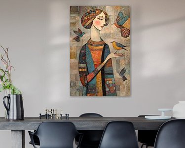 Voorbeeld van het werk in een kamer
