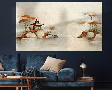 Japandi Art.  Gelassener japanischer ZEN-Garten von Studio Pieternel