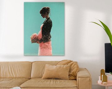 peinture femme enceinte avec fleurs sur Egon Zitter