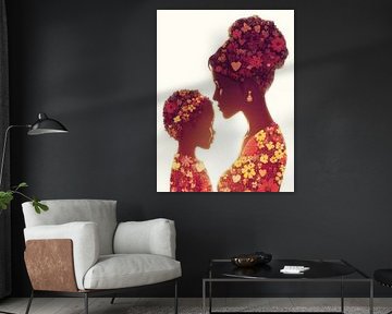 peinture femme avec fleurs et enfant sur Egon Zitter