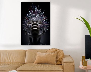 peinture femme avec fleurs sur Egon Zitter