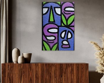 peinture femme avec fleurs abstrait sur Egon Zitter