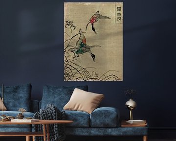 Art japonais : 2 grues volantes sur Studio Pieternel