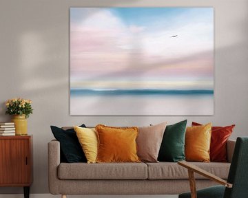Strand und Meer – Abstrakt in Pastell-01 von Rautenberg Digital Art Maritim