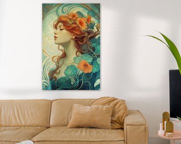 Art Nouveau portret no.13 van Studio BB