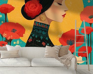 Voorbeeld van het werk in een kamer