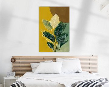 Minimalistisch Bladerspel in Groen & Goud no.5 by Studio BB