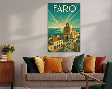 Faro Algarve Vintage Art Deco Poster