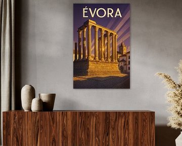 Évora Roman Temple Art Deco Poster by Travel Shop