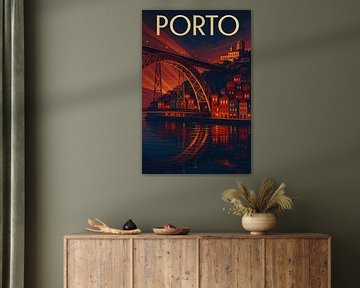 Porto Dom Luís Brug Art Deco Poster