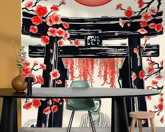 Voorbeeld van het werk in een kamer