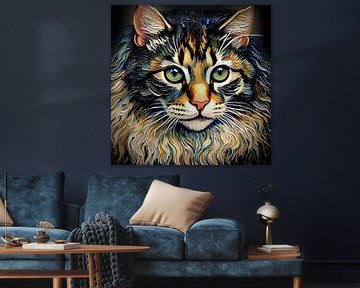 Painted Cat 02 by Hans Levendig (lev&dig fotografie)