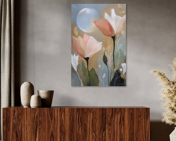 Voorbeeld van het werk in een kamer