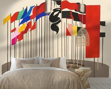Voorbeeld van het werk in een kamer