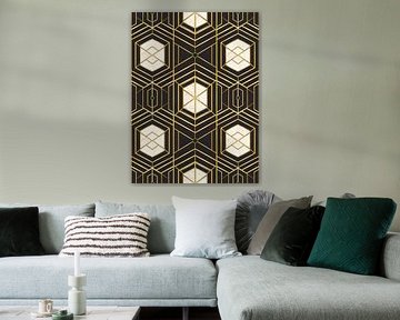 Art Deco Naadloos Patroon - Gouden Geometrisch Luxe Ontwerp