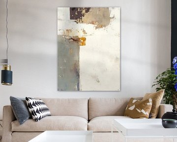 Abstrakt mit Beige | Beige und weißen Formen