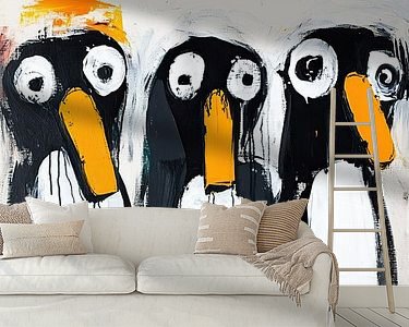 Voorbeeld van het werk in een kamer