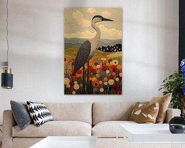 Pelikaan met Bloemen van Modern Collection