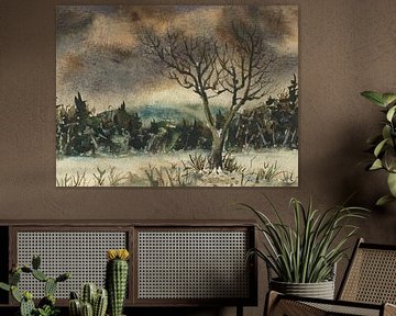 De sluier van de nacht eindigt een grijze dag