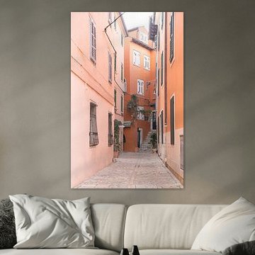 Atmospheric Mediterranean street with colourful facades