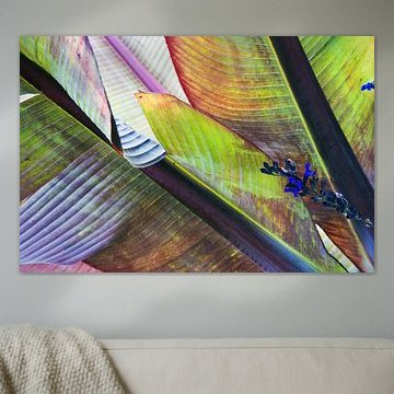 Charmante composition automnale à base de feuilles de bananier