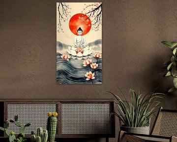 Bouddha / Boeddha Peinture japonaise Sumi-e sur MIROKKU