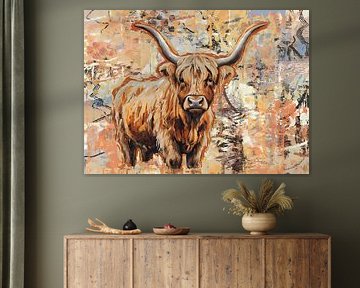 Schotse hooglander collage kunst van Emiel de Lange