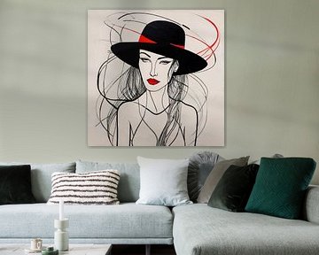 Peinture minimaliste d'une femme