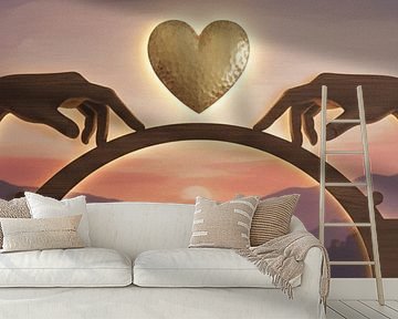 Goldenes Herz bei Sonnenuntergang von Ruliyreed