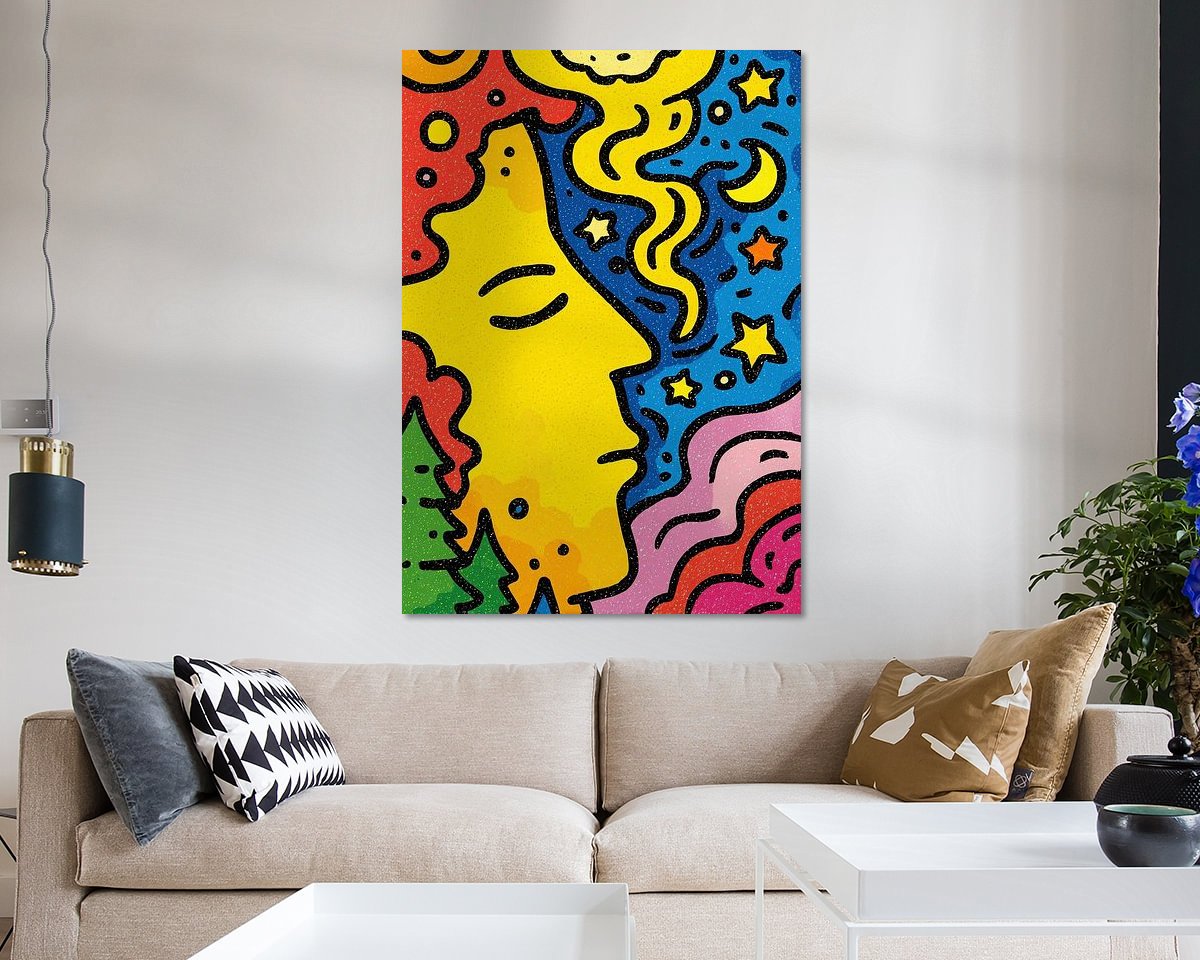Voorbeeld van het werk in een kamer