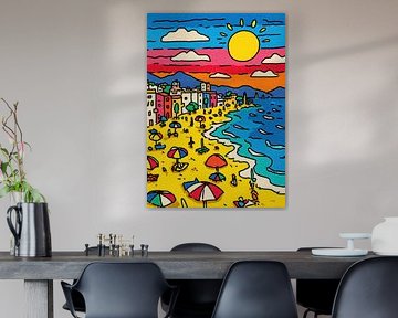 Colourful beach cartoon by Niklas Maximilian