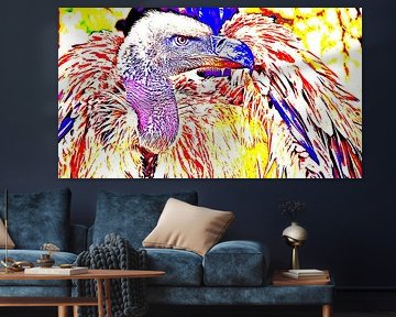 un grand vautour du Cap mixed media sur Werner Lehmann