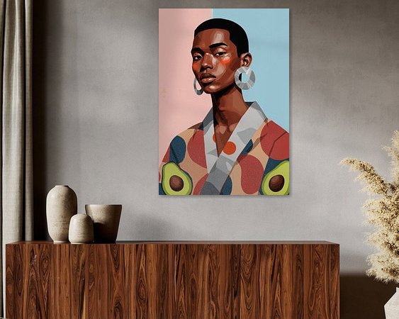 Voorbeeld van het werk in een kamer