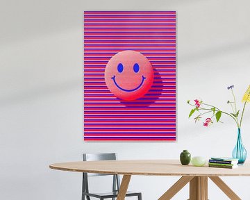 Rode smiley op gestreepte achtergrond van Niklas Maximilian