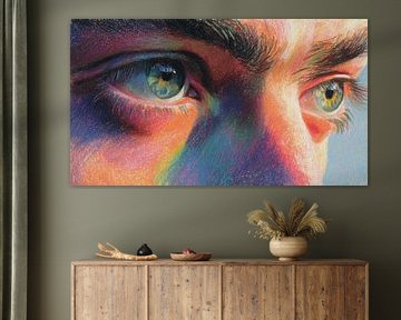 Ogen in Regenbooglicht Intens Realisme in Detail