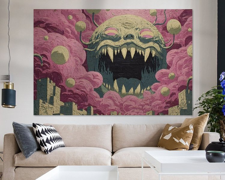 Voorbeeld van het werk in een kamer