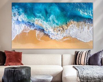 Luftbildhintergrund mit blauen Wellen