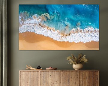 Fond d'écran aérien avec vagues bleues