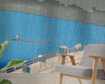 Ando Hiroshige. Downpour at Ohashi Bridge, Atake