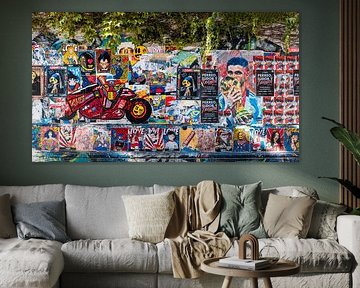 Eine bunte Wand im Stadtteil Palermo, Argentinien von Ron Van Rutten