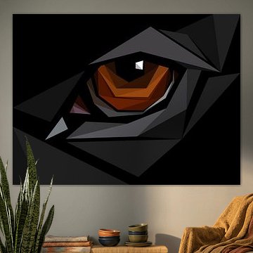 Abstract Brown Eye Black Background