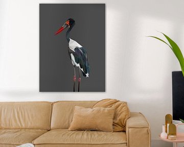 Abstract The Saddle Billed Stork Bird Low Poly by Yoga Art 15