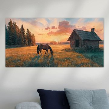 Pferd bei der Sunset Cabin