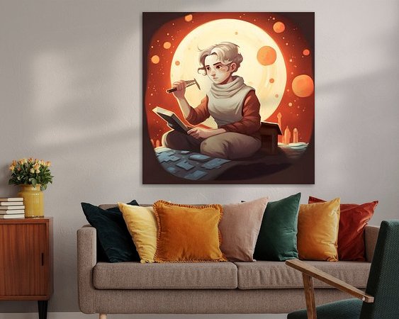 Voorbeeld van het werk in een kamer