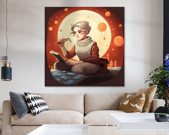 Voorbeeld van het werk in een kamer