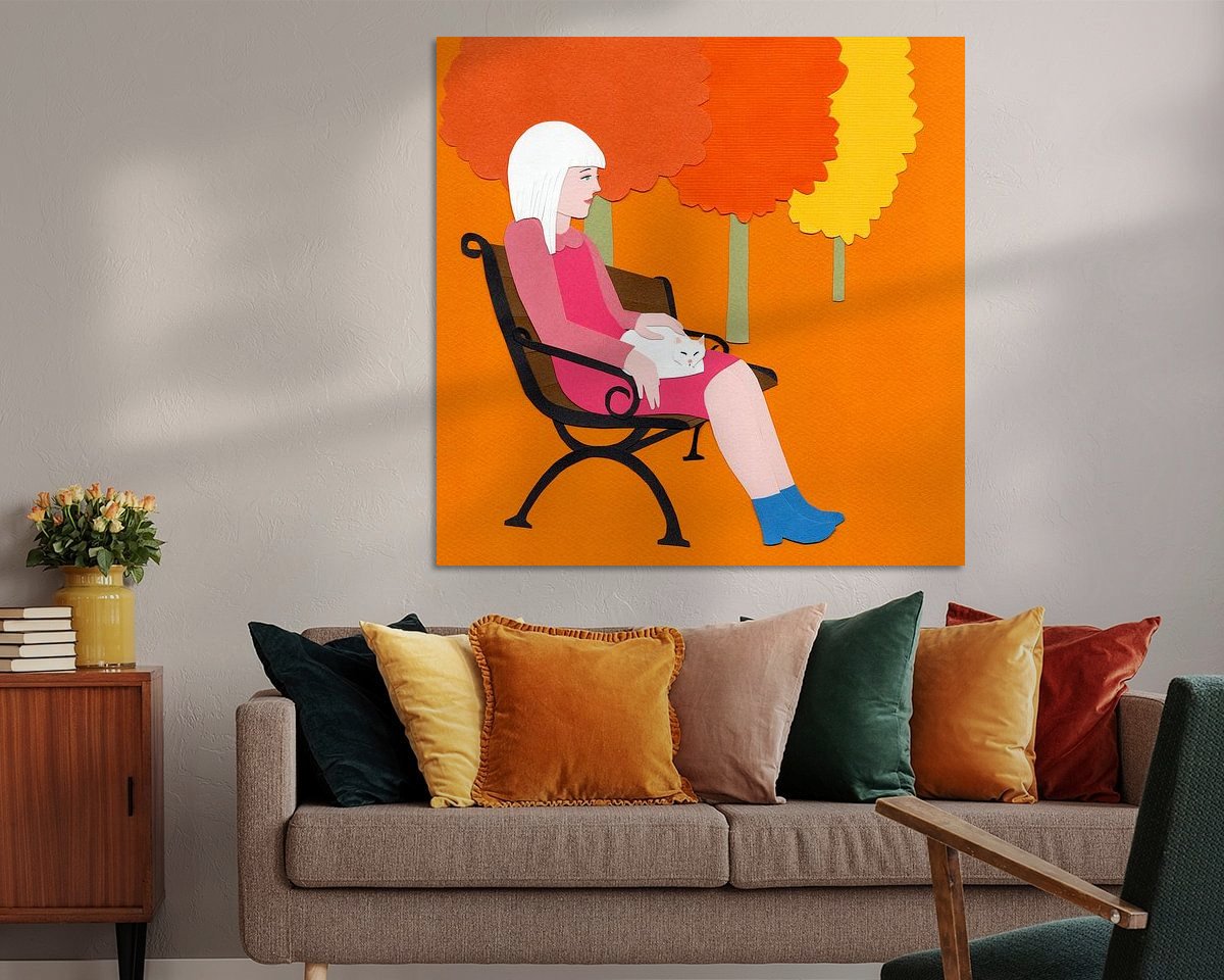Voorbeeld van het werk in een kamer