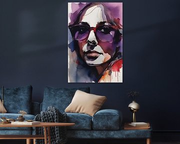Minimalistisch aquarelschilderij van een vrouw van MIROKKU