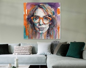 Minimalistisch aquarelschilderij van een vrouw van MIROKKU